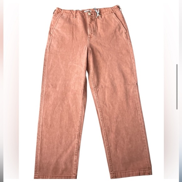 WRANGLER FREE PEOPLE PINK CHINO CASEY JONES UTILITY PANTS BOHO Y2K ANTHROPOLOGIE - Picture 8 of 14